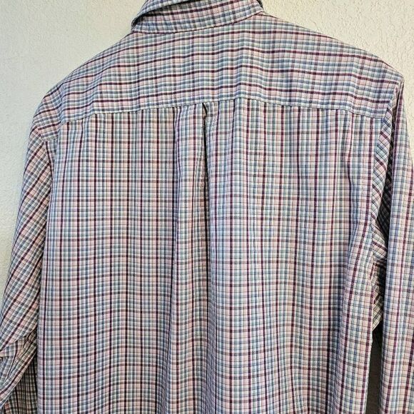 NWOT Banana Republic Men's Long-sleeve Classic Fit Button-down: Pastel plaid: Lg - Picture 6 of 7